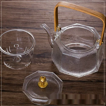 Termiski izturīga stikla tējkanna elektriskā keramikas plīts tējas plīts augstas temperatūras izturīga filtra burbulis Tējkanna Tējas Komplekts