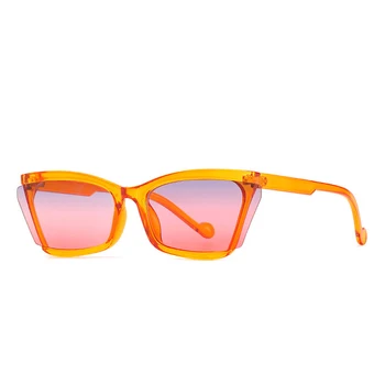 TIK&EI Modes Cat Eye Saulesbrilles Sieviešu Vintage Daļēji bez apmales Slīpumu, Spogulis, Briļļu Vīriešiem Trending Saules Brilles Toņos UV400