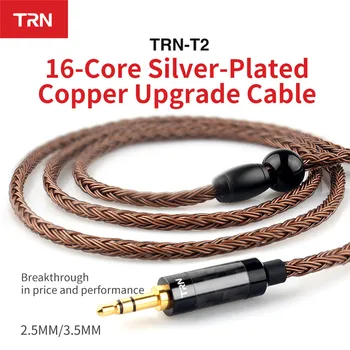 TRN 16 Core Sudraba Pārklājumu 2.5/3.5 mm Līdzsvarotu Kabeli, Lai 0.75/0.78/mmcx Savienotājs Hifi Austiņas Uzlabot Kabelis TRN V80/KZ/TFZ