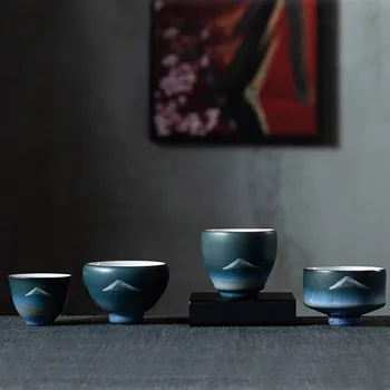 Tējas Tase Japāņu Stila Roku Darbs Keramikas Apdedzināšanas Krāsnī Ceptas Atjaunošanā Master Cup Iestatīt Grupu Kausa Personas Kausa Ķīniešu Stilā Tējas Tase