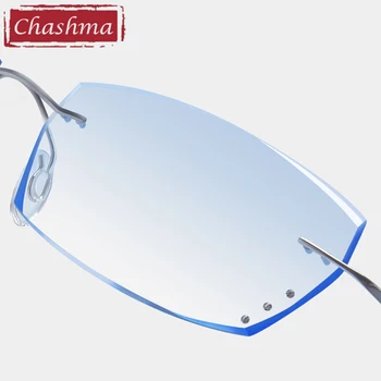 Vīrieši Ultra Light Briļļu Tīra Titāna Recepšu Lēcas Sievietes Bez Apmales Optisko Progressive Rāmjos Anti Blue Ray Brilles Rāmis