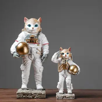 Ziemeļvalstu INS Classic Jauki Japāna Sveķu Dzīvnieku Telpu Kaķis Astronauts Rīcības Modeli Liels Pet Skaitļi PVC Kolekcijas Rotaļlietas Bērniem Dāvanas