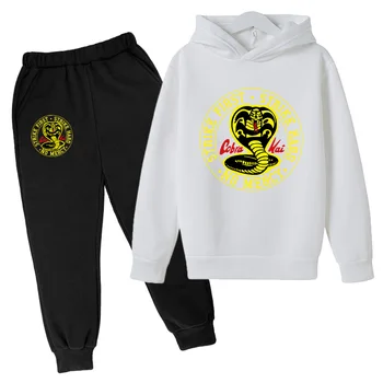 Čūska Cobra Kai zēnu Komplekti, hoodies+Bikses Harajuku ķermeņa uzvalks meiteni, Sporta Kostīmi Ikdienas Krekli Tracksuit Sporta uzvalks jaka