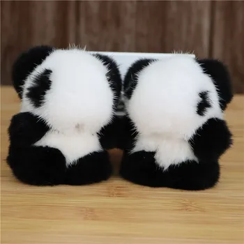 Ūdeļu Kažokādu Panda Lelle Kulons Soma Karājas Automašīnas Atslēgu Piekariņi Piederumi Plīša Mini Panda Cute Lelle Dāvanu