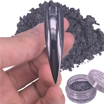 0,5 g Black Mirror Pulveris Nail Art Glitter Apdare Ultra-fine Glitters 3D pulēšana par nagiem Spīdums Pulveris