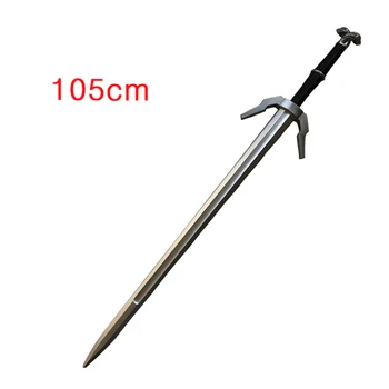 1:1 Anime vednis cosplay Geralt of Rivia zobenu Balto Vilku zobens, Ierocis Prop Lomu Spēlē PU Modeļa Rotaļlietu Prop 105cm