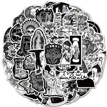 10/30/50GAB Melnā un Baltā Horror Punk Gothic Modelis Grafiti Čemodāns Grāmatiņa Scooter Dekoratīvās Uzlīmes, Rotaļlietas, Vairumtirdzniecība