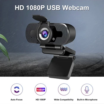 1080P Pilna HD tīmekļa Kamera ar iebūvētu Mikrofonu USB Draiveris Bezmaksas Auto Fokusu Web Kameru Video Konferences