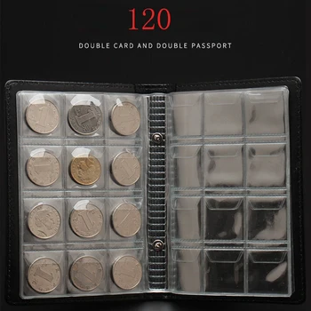 120 Monētu Kolekciju Albumu Naudas Monētu Uzglabāšanai Žetoniem, Medaljoni Nozīmītes Grāmatu Krātuves Īpašnieka Īpaša Dizaina Kolekcija Penss Vāciņi