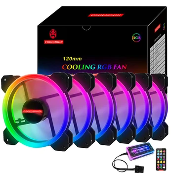 120mm PC Datora korpusa Ventilatora Dzesēšana Dzesētāju 6PIN Regulējams RGB Led 12V Izslēgt Ventilador PWM RGB Gadījumā Faniem Pielāgotu Ātrumu, Auru Sinhronizācija
