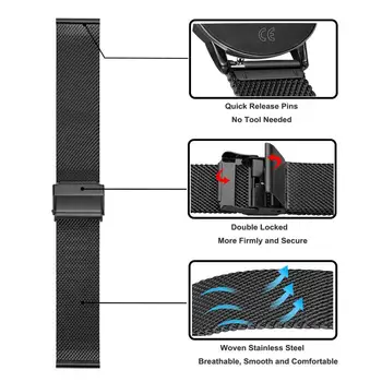18MM 20MM 22MM Siksnu Garmin Vivoactive 3 4 4S Smart Watch Band Nerūsējošā Tērauda Metāla Siksnu Garmin Venu Pārvietot 3/Luxe/Stilu