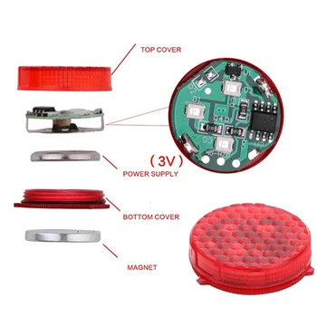 1PC Sarkano 3 V LED Auto Durvis, Brīdina Gaismas Ūdensizturīgs Anti Collid Signāla Gaismas Lampas