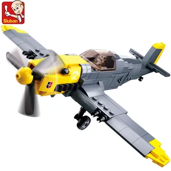 289Pcs WW2 Militāro Vācijas Armijas Gaisa Spēku BF-109 Cīnītājs Plakne Modeli, Celtniecības Bloki Komplekti Komplekts DIY Radītājs Ķieģeļi Bērniem Rotaļlietas