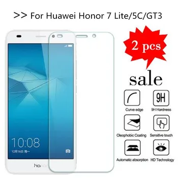 2GAB Stikla Huawei Honor 7 Lite Ekrāna Aizsargs, Rūdīta Stikla Huawei Honor 5C GT3 GR5 Mini Aizsargājošu Plēvi
