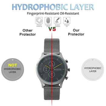 3 Pakotni Skagen Jorn Hibrīda AP Smartwatch Rūdīta Stikla Ekrāna Aizsargs, 9H Aizsargs pret Skrāpējumiem Anti-Saplīst