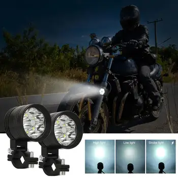 3 Režīmi 6 LED Auto Motociklu Priekšējiem Miglas Lukturi DRL Spuldze lampas 12-80V der Suzuki Honda Yamaha BMW, KTM, Peugeot, Kawasaki