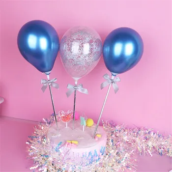 3pcs Metāla Balonu Kūka Topper Mākoņu Formas Baloniem, Konfeti Bērniem Dzimšanas dienas ballīti Baby Duša, Kāzu Torte Dekorēšana