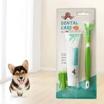 50% Karstā Pārdošanas!!! Pet Suns, Kaķis Zobu Suka Komplekts Zobu Tīrīšanu Mutes Dobuma Veselības Piederumi