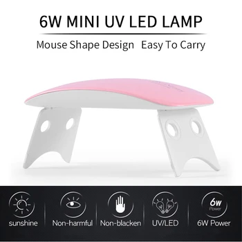 6W Gaismas Mini Nagu Lampa Rozā, Balta Nagu Žāvētājs Mašīna UV LED Lampas, Pārnēsājamie Mikro USB Kabeli Mājas Lietošanai Žāvēšanas Lampas Gēla Laku