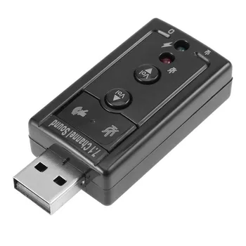 7.1 USB Skaņas Karti, 3,5 mm Austiņu Mikrofons Audio Adapteri, Stereo Austiņas, kas Atbalsta 3D Skaņu Desktop Laptop