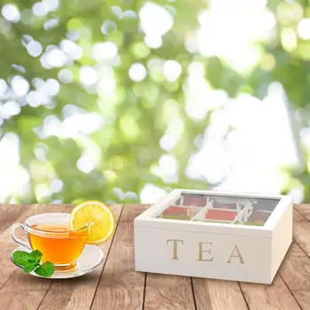9 Nodalījumi Bambusa Tējas Kaste Kafijas Tējas Maisiņu Uzglabāšanas Turētājs Organizators Virtuves, Skapji, Mājas Tējas Rotaslietas Turētāji, Vairumtirdzniecība