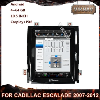 Android 10 PX6 Auto Multimediju DVD player, Cadillac, ko iesniegusi escalade 2007. līdz 2012. gadam, Auto Radio, GPS Navigācija, Stereo Uztvērējs HD Ekrāns