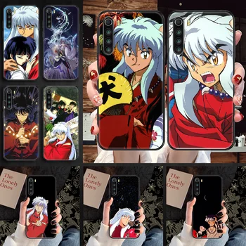 Anime Inuyasha Phone gadījumā Xiaomi Redmi, Ņemiet vērā, 7 7A 8 8T 9 9A 9S 10 K30 Pro Ultra black tendence čaula diezgan būtiska krāsošana