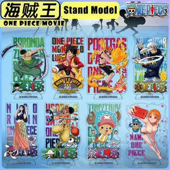 Anime VIENS GABALS Akrila Statīvs Attēls Modelis Plāksnes Turētājs Luffy Zoro Ace Sanji Diviem Abpusēja Stāv Zīme Keychain Rotaļlietas Kolekcionējamus