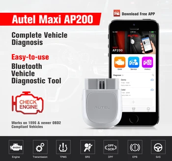 Autel AP200 OBD2 Bluetooth Auto Kodu Lasītājs Diagnostikas Skeneris Android, IOS AutoVIN EPB BMS SAS TPMS DPF IMMO PK MaxiCOM MK808