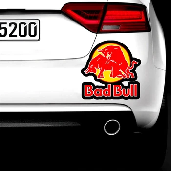 Auto Decal Dekoru Motociklu Uzlīmes Smieklīgi Slikti, Red Bull, Grafikas, Dekoratīvie Piederumi Radošo Ūdensizturīgs PVC,15 cm*15 cm