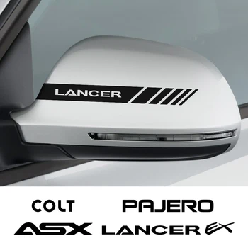 Automašīnas Atpakaļskata Spogulī Vāka Uzlīmes Mitsubishi Lancer Ralliart EX ASX Kumeļš Konkurences Delica Eclipse Evolution X Outlander