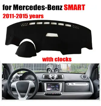 Automašīnas paneļa aptver mat Mercedes-Benz, SMART 2011. -.gadam ar pulksteni Kreisās puses disks dashmat pad domuzīme aptver auto piederumi