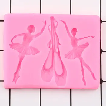 Baleta Kurpes Silikona Veidnē Dejotājs Meitenēm, Bērnu Dzimšanas Dienu Pomādes Kūka Dekorēšanas Rīku Cupcake Cilindrs Konfektes, Šokolādes Pelējuma Gumpaste