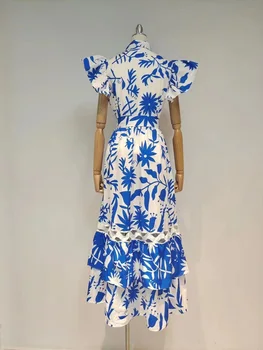 Big-vārds vasaras kleita kokvilnas 3D drukāšanas eleganta kleita 2021New modes dāmas ar augstu kvalitāti, lielu kroku, tutu svārki krūšturis bing XL