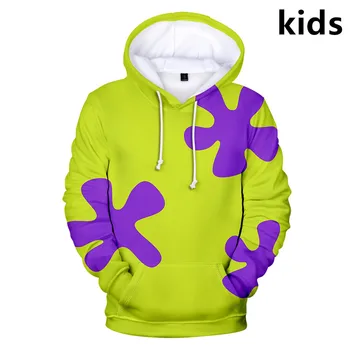 Bērni 3D pelēkā vārna Anime Patrick Star 3D Iespiesti Zēnu/Meiteņu Hoodies sporta Krekls Karikatūra ar garām Piedurknēm Bērniem, džemperi, Topi Treniņtērpi
