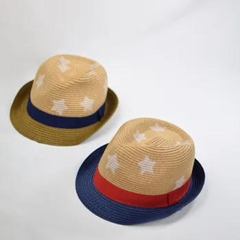 Bērniem salmu cepure modes zēns, saules cepure, pavasara vasaras salmu cepure, baby beach cepuri Pentagramma Rietumu kovboju cepure atdzist hat visor F71