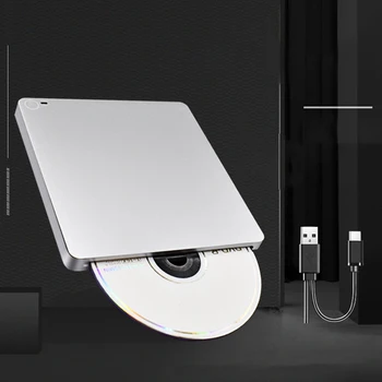 CD/DVD disku Rakstītājs, Dual-Port Slot-Loading USB3.0/Type-C Ārējo Mobilo Optisko Disku