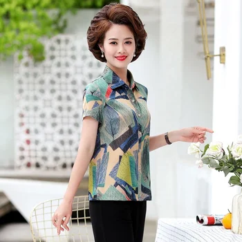 Chemisier Femme Sieviešu Topi Modes Šifona Vasaras Krekls Sievietēm Ar Īsām Piedurknēm Blūze Korejiešu Sievieti, Apģērbu Roupas Femininas X111