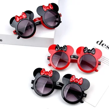 Disney Jaunas Mickey Minnie Mouse Bērnu Saulesbrilles Atvāžamais Formas brilles Puse Birthda Rotājumi bērnu Attēls Dāvanas