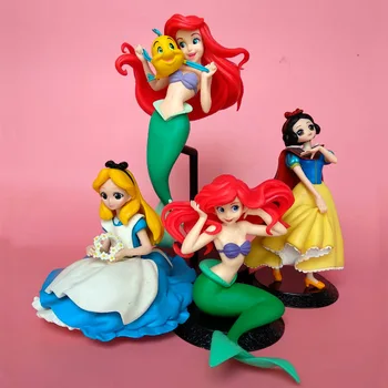 Disney Princess 10-23 cm Karikatūra Q Posket Sirēna Princese Mazā Nāriņa Super Premium SPM Attēls PVC Modelis Rotaļlietas