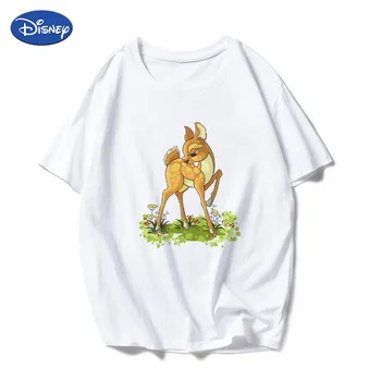 Disney Roku Apgleznoti Bambi Vasaras T Krekls Sievietēm, Jaunajām Kolekcijām Estētisko Amerikāņu Apģērbs Unisex Drēbes ar Īsām Piedurknēm Y2K T-Krekls