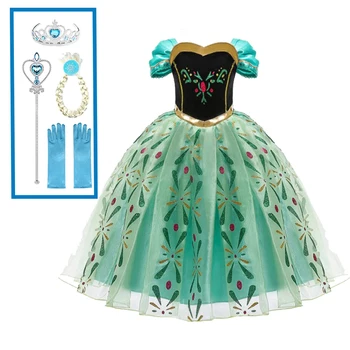 Dzimšanas dienas svinības Princese Kleita Elsa Meitene Apģērbs Vasaras Iedomātā Anna Kleitas Sniega Karaliene Vestido Bērniem Cosplay Bērnu Kostīmi