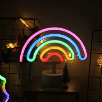 Gudrs Rainbow Neona Zīme Dekoratīvās Mākslas Neona Gaismu, ar Hold Bāzi, Galda Dekori Studio Puse Bērnu Istabas viesistaba Kāzu Puse