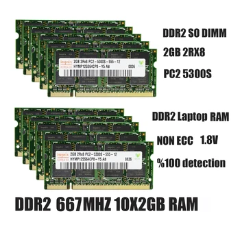 Hynix ddr2 2GB ram sodimm Klēpjdatoru Atmiņas PC2-5300 6400 800 667mhz 200pin 1.8 V Notebook ddr2 ram