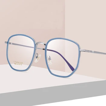 Ir 2021. Jaunu Laukumā Titāna Briļļu Rāmis Sievietēm Optisko Tuvredzība Recepšu Brilles Rāmis Vīriešu Dāma Lielā Kastē Luksusa Zīmolu Brilles