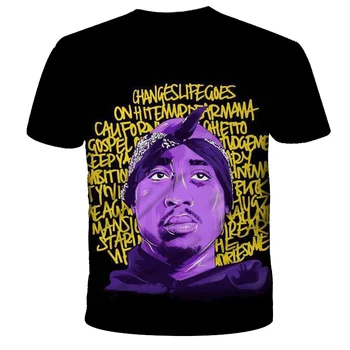 Ir 2021. Vasaras Vīriešu, Sieviešu t krekls Reperis Tupac 3d Drukas Hip hop Jauno Modes T krekli Ikdienas Atdzist t Vīriešiem Plus Lieluma 6XL