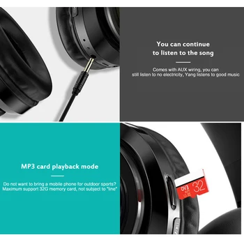 Jaunas Bezvadu Austiņas ar Bluetooth saderīgu Austiņu Salokāms Stereo Austiņas Spēļu Austiņas Ar Mic PC Mobilais Tālrunis