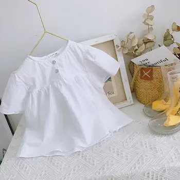 Jaunas Vasaras Jauno Meiteņu Krekls Balts Salds Krekls Džinsa Bikses, Uzvalks Korejas Divu Gabals, Kas