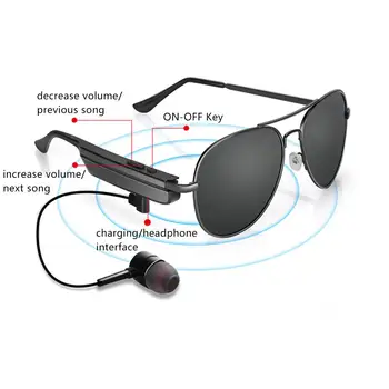 Jauno Modes Saulesbrilles Bezvadu Bluetooth 4.1 Austiņas Āra Ceļojumu Noņemts Stereo Austiņas Mobilo Telefonu