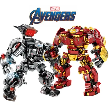 Jaunu Marvel Varoņiem Dzelzs Vīrs Ķivere Avengers Hulkbuster Kara Mašīna Stark Nozares Rādītāji Celtniecības Bloks, Ķieģeļi Zēns Mazulis Dāvanu Rotaļlietas